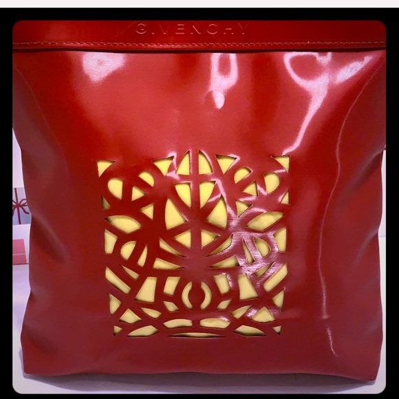 Like New GIVENCHY Parfums Red Perforated Tote Bag - Picture 8 of 14